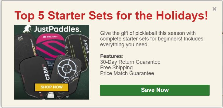 Slide-In Ad Example Justpaddles